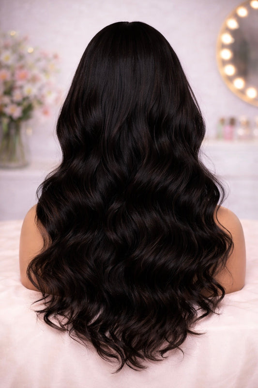 Glamify 24” Signature Body Wave Raw Human Hair – 5x5 HD Glueless Wig (Pre-Plucked, Bleached Knots, 200% Density)